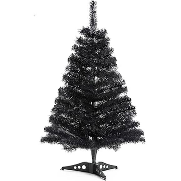 3FT Artificial Christmas Tree Black Mini Tabletop Christmas Pine Tree - Picture 8 of 8